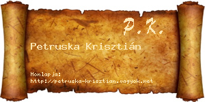 Petruska Krisztián névjegykártya