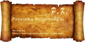 Petruska Krisztián névjegykártya